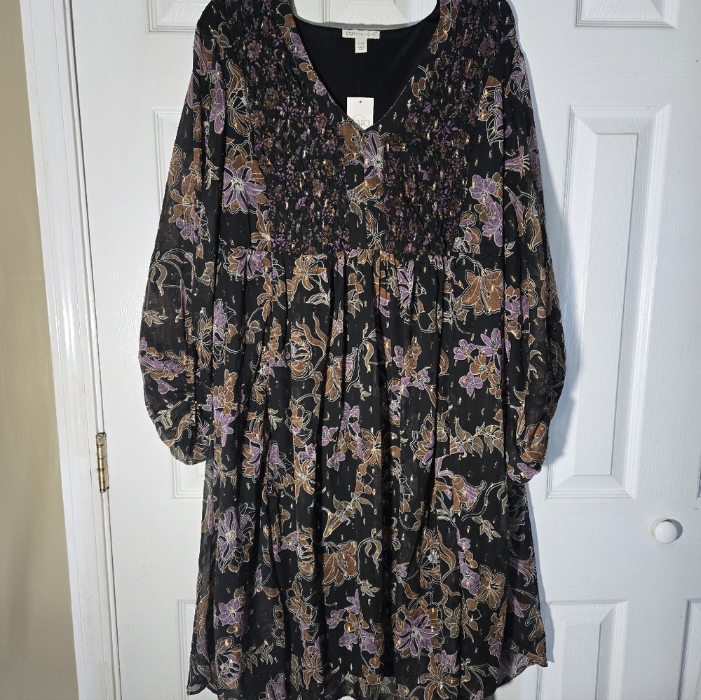NEW Cato Floral Sheer Sleeve Plus Size Dress 18